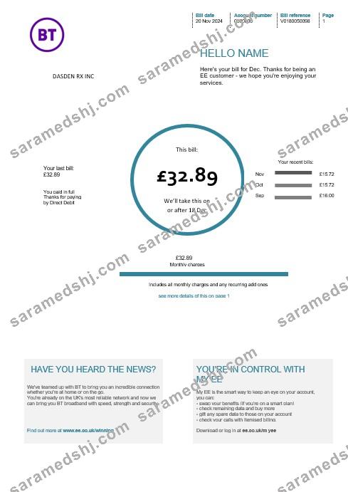 United_Kingdom_BT_telecommunications_business_utility_bill_template